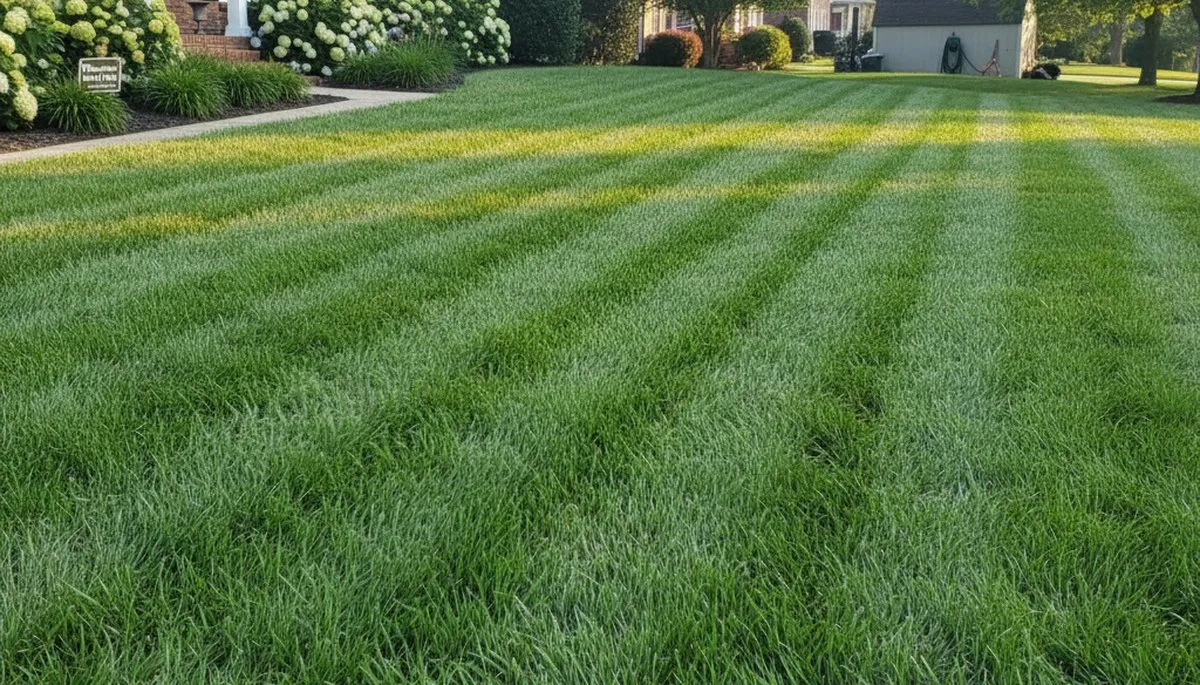 Lush green residential lawn in Richmond VA showing professional lawn care and landscaping results