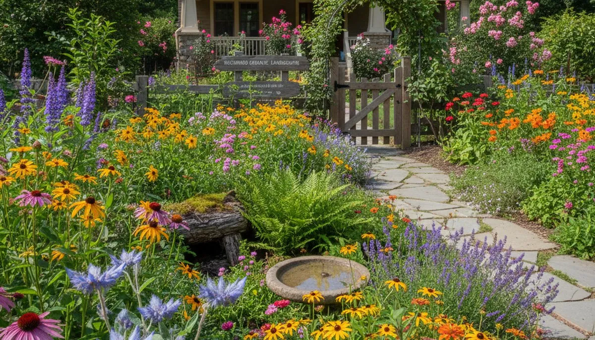 Richmond VA native pollinator garden with bee-friendly flowers by Chop Chop Landscaping